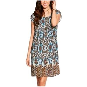 Ariat Women's Kallie Dress Blue Green Teal Green Aztec Western Print Size‎ Large